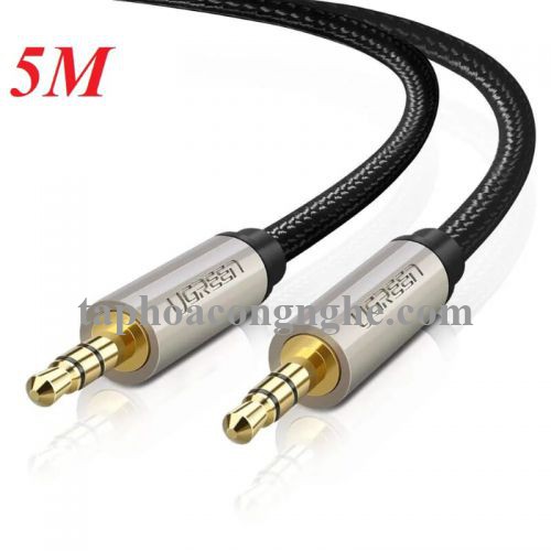 Ugreen 40783 5M màu Đen Cáp âm thanh 2 đầu 3.5mm dương đầu bọc kim loại cao cấp AV125 30040783
